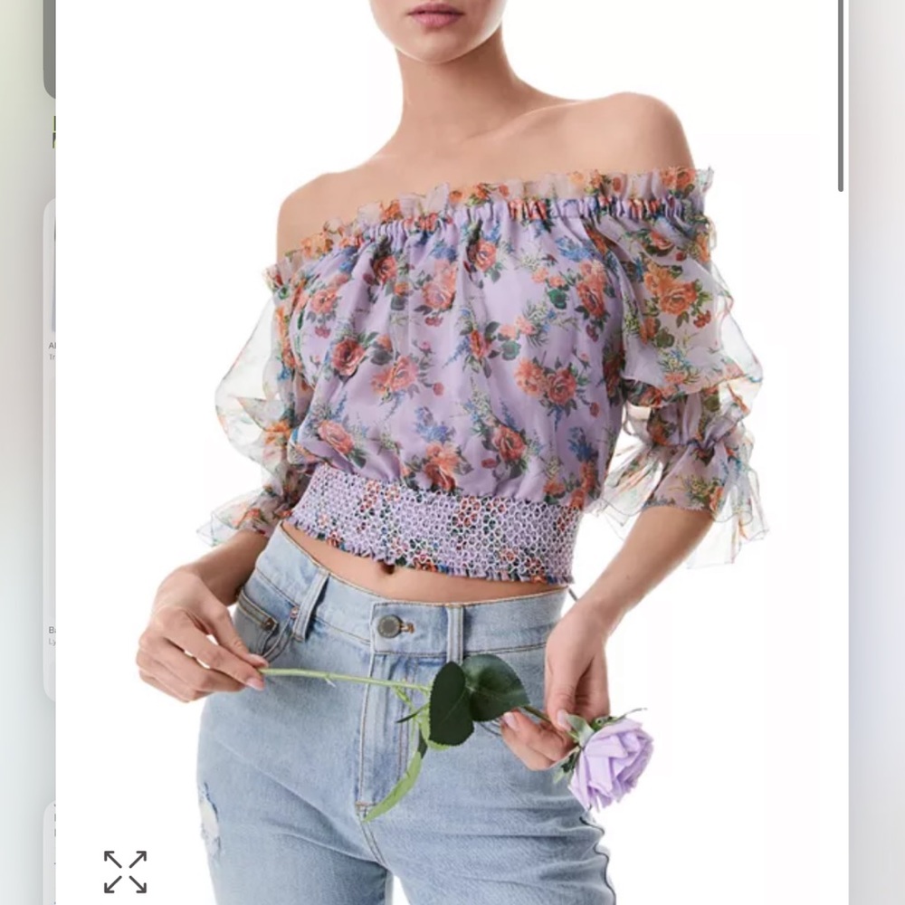 ALICE + OLIVIA**Caprina Floral Silk Blouse**Sm. $395 - Picture 12 of 12